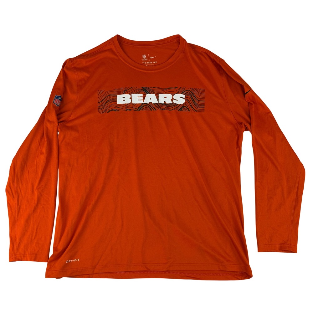 Nike Chicago Bears‎ Shirt Mens XXL Orange Long Sleeve Dri-Fit NFL Tee 922263-888